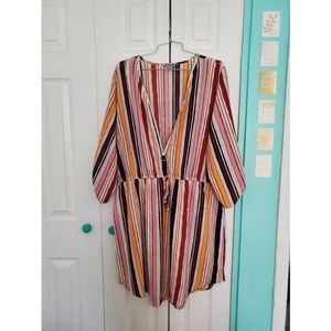 Zippered Retro 3/4 Sleeve Dress